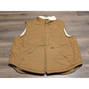 Lee Premium Select Sherpa Lined Quilted Vest Men's XXL Brown Workwear Insulated